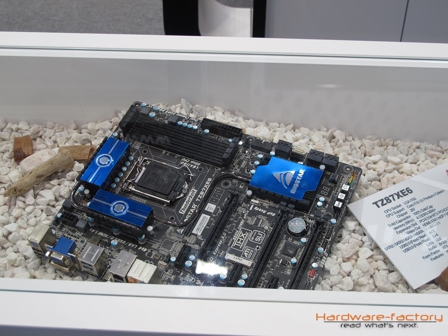Haswell-High-End-Mainboard á la Biostar: Das TZ87XE6 für Sockel 1150 bietet gleich drei PCIe 3.0 x16 Einschübe