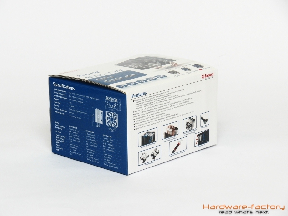 An den Seiten der Verpackung sind sämtliche technischen Details aufgelistet.