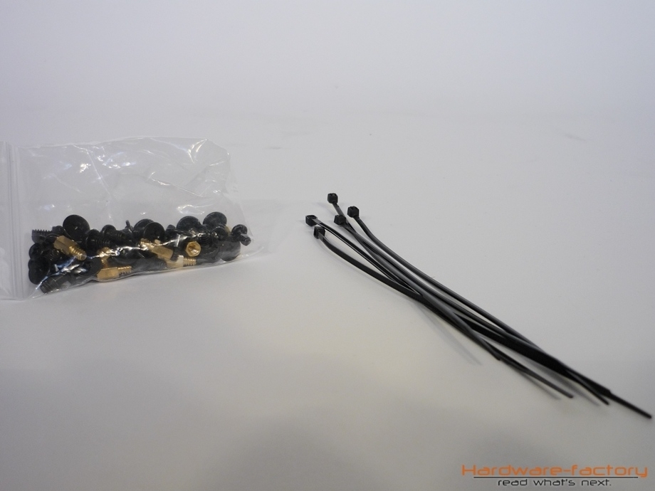 Neben schwarzem Befestigungsmaterial sowie einigen Kabelbindern...